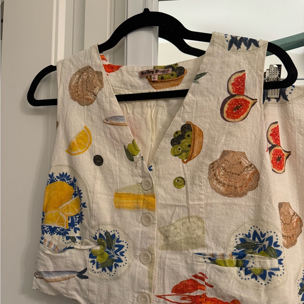 Colorful Food Print Vest and Skirt Set - Picture 5 of 6